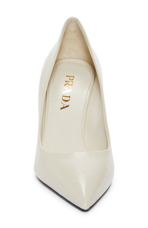 Prada Saffiano Leather Pump In Avorio