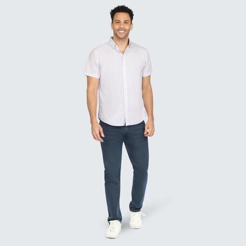 Vustra Diamond Block Print Short Sleeve Shirt In White