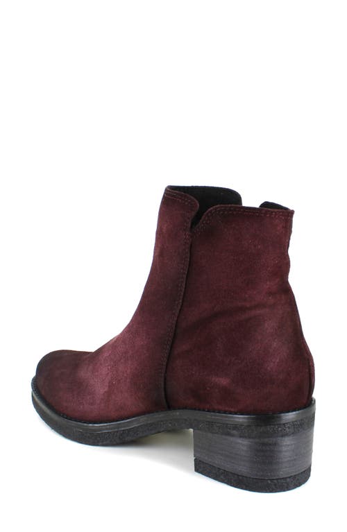 National Comfort Carinna Bootie In Dark Red Suede