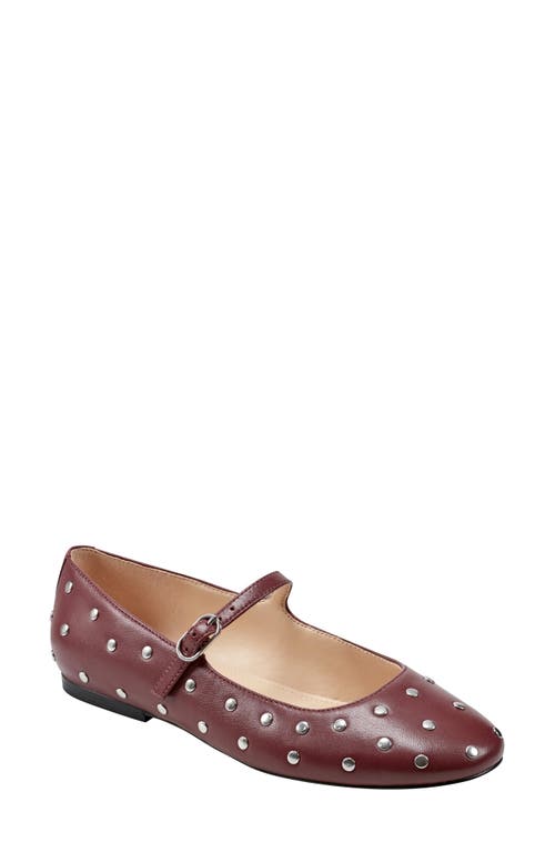 Elizza Studded Mary Jane Flat in Burgundy