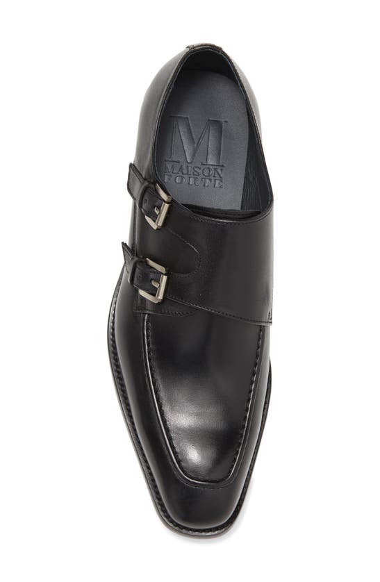 Maison Forte Newport Double Monk Strap Shoe In Black | ModeSens