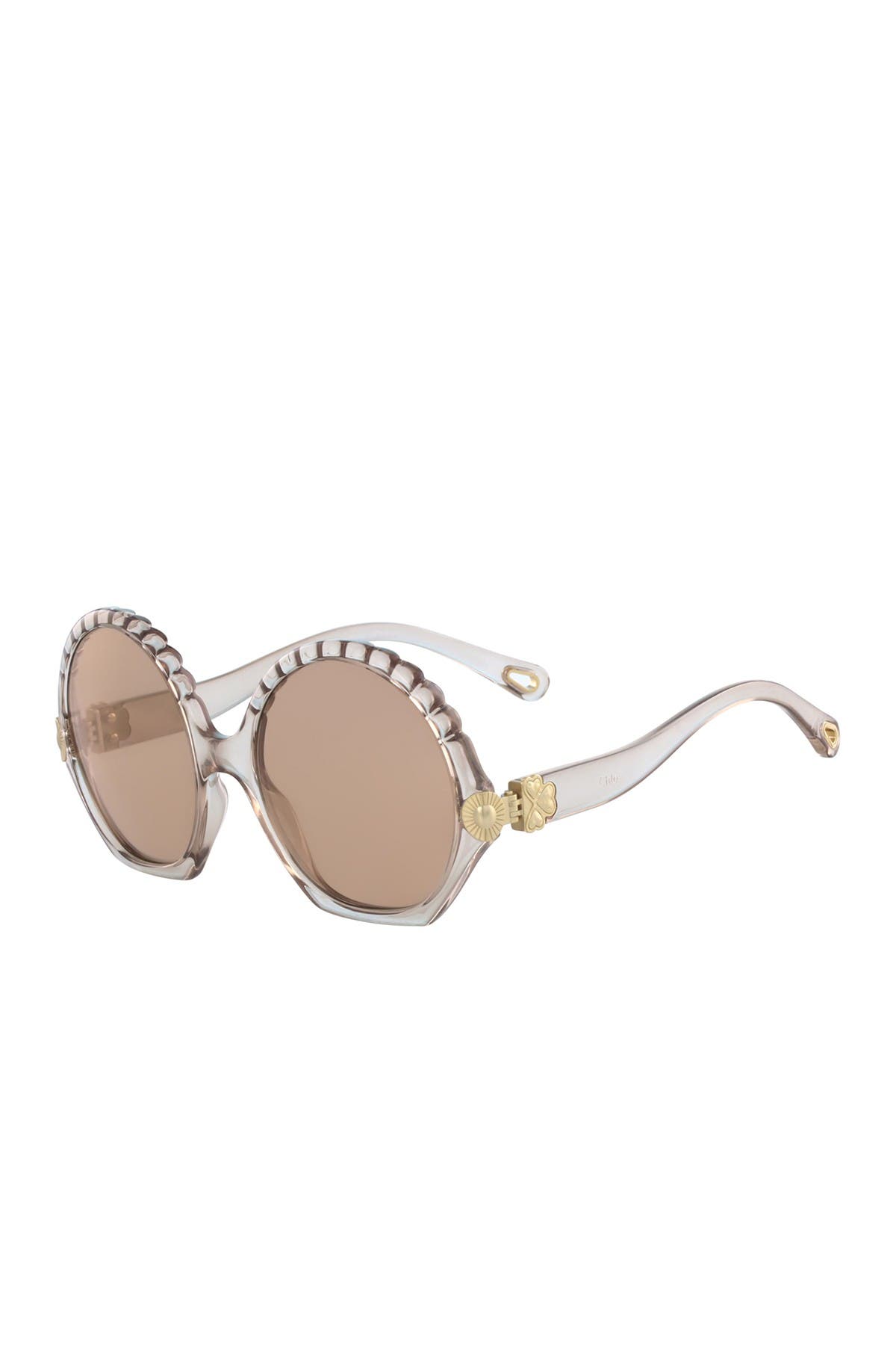 Chloé Vera Seashell 56mm Round Sunglasses In Cloud | ModeSens display picture 3