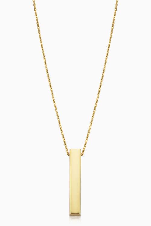 ORADINA ORADINA 10K GOLD BROOKLYN BAR PENDANT NECKLACE