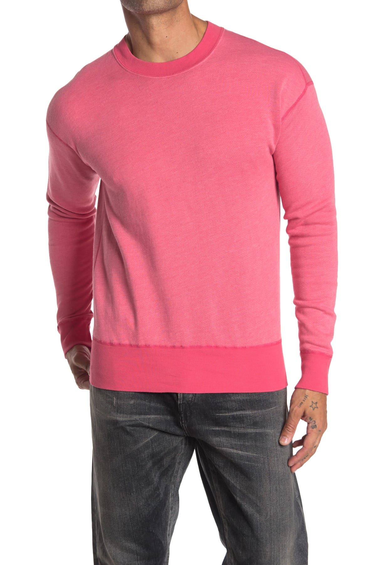 fleece crew neck sweater