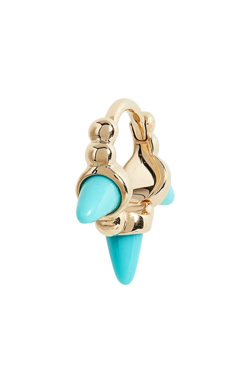Maria Tash Turquoise Spike Single Ear Clicker in Yellow Gold at Nordstrom, Size 6.5 Mm