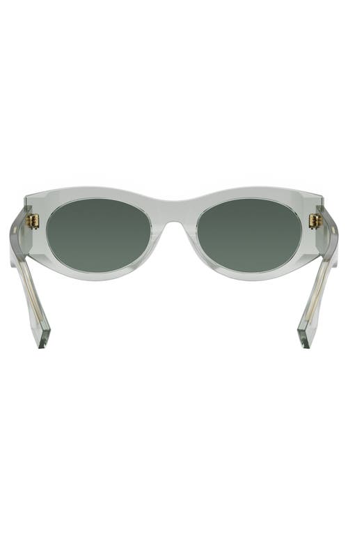 Shop Fendi ' Roma 52mm Oval Sunglasses In Light Green/other/green
