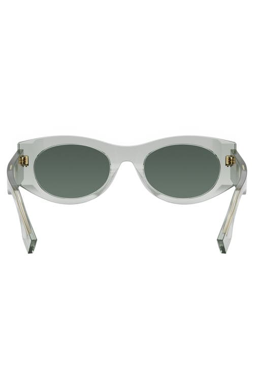 Shop Fendi The  Roma 52mm Oval Sunglasses In Light Green/other/green