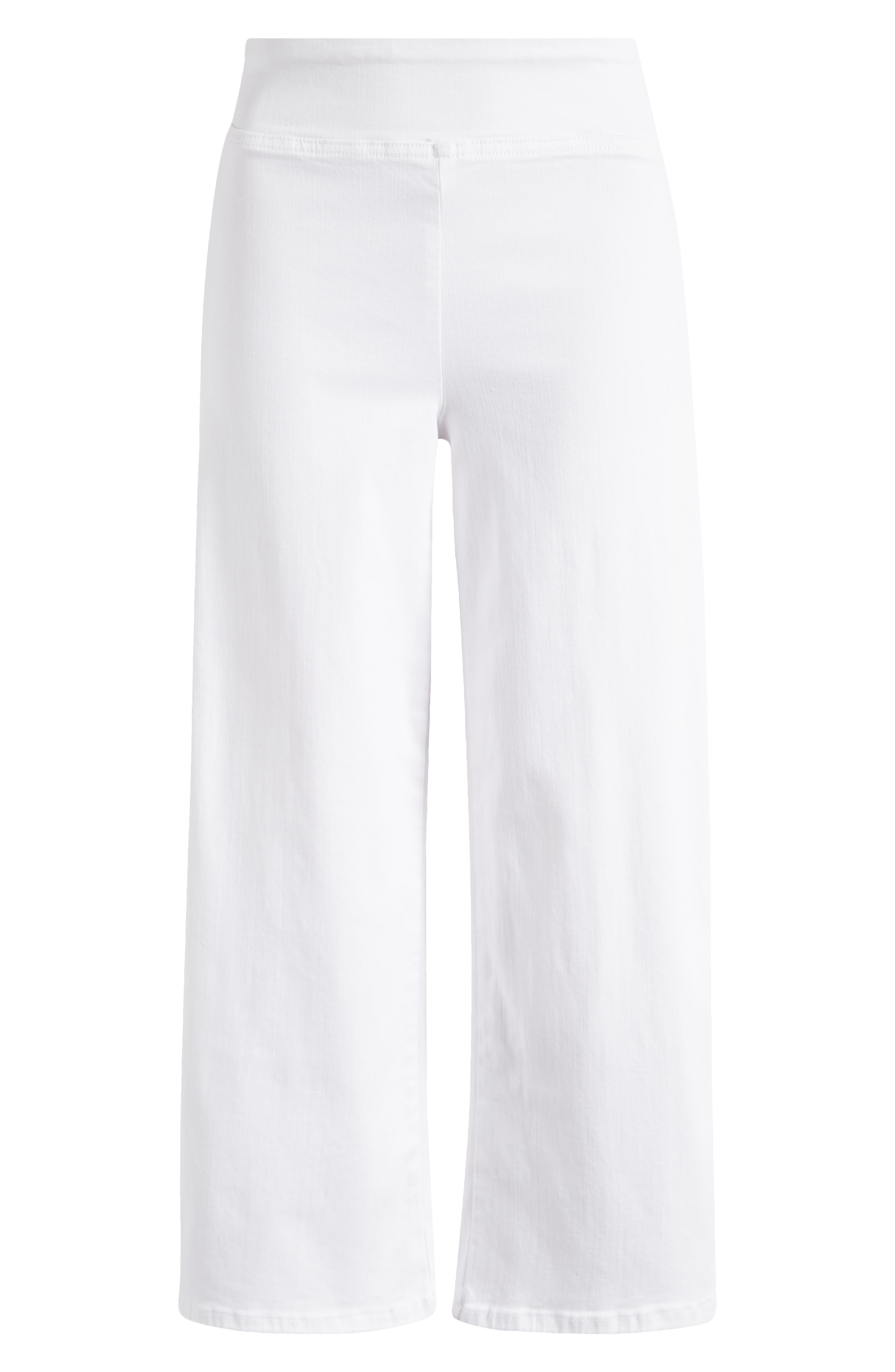 Frame Jet Set Wide Leg Denim Crop Pants In White