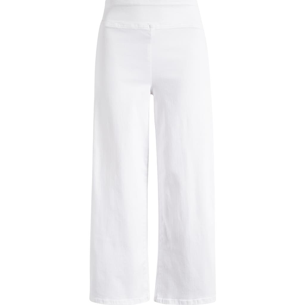 Frame Jet Set Wide Leg Denim Crop Pants In White