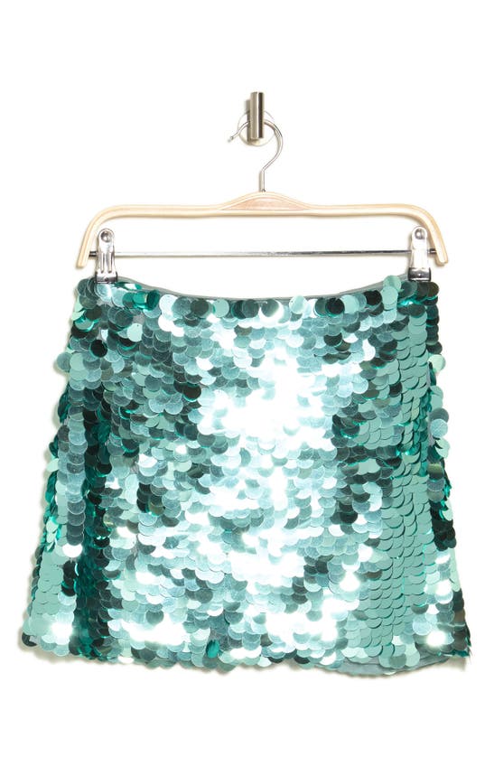 Walter Baker Nadene Sequin Miniskirt In Atlantis Piette