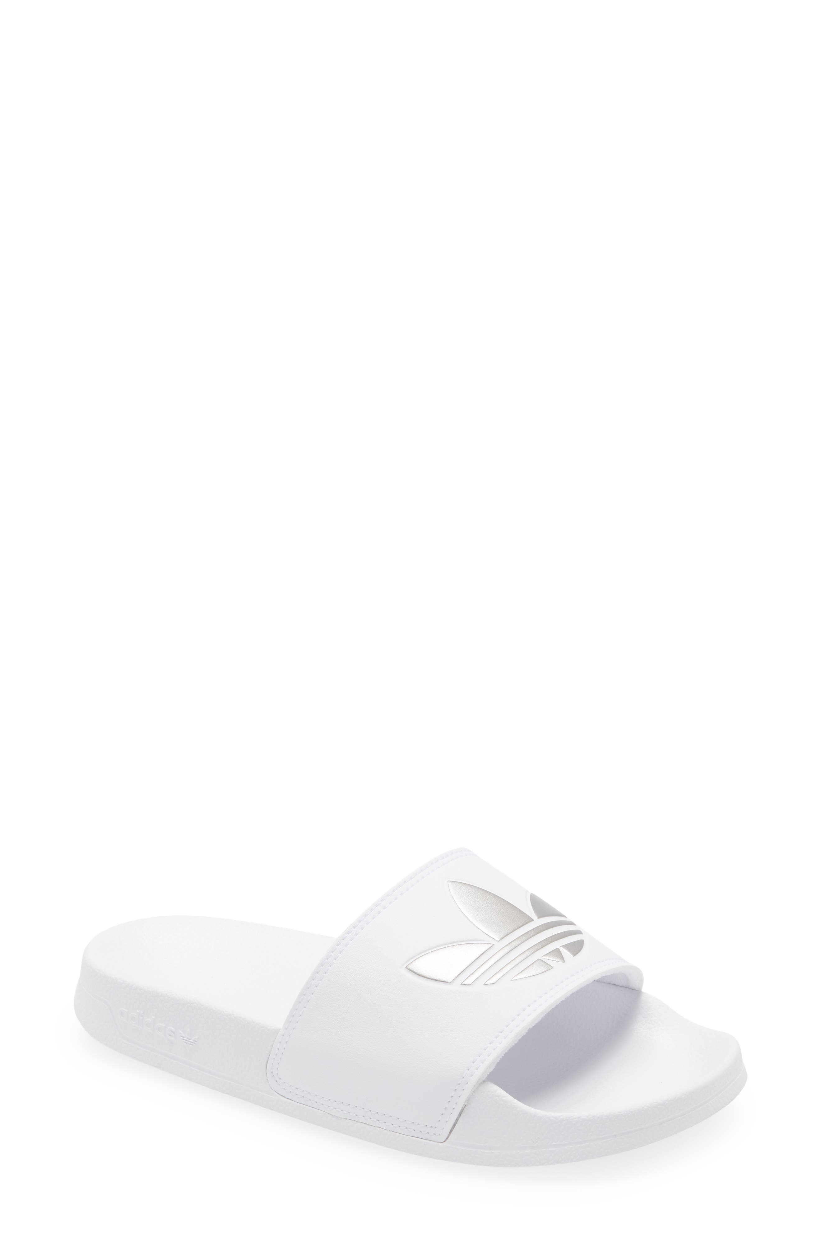 white adidas womens slides