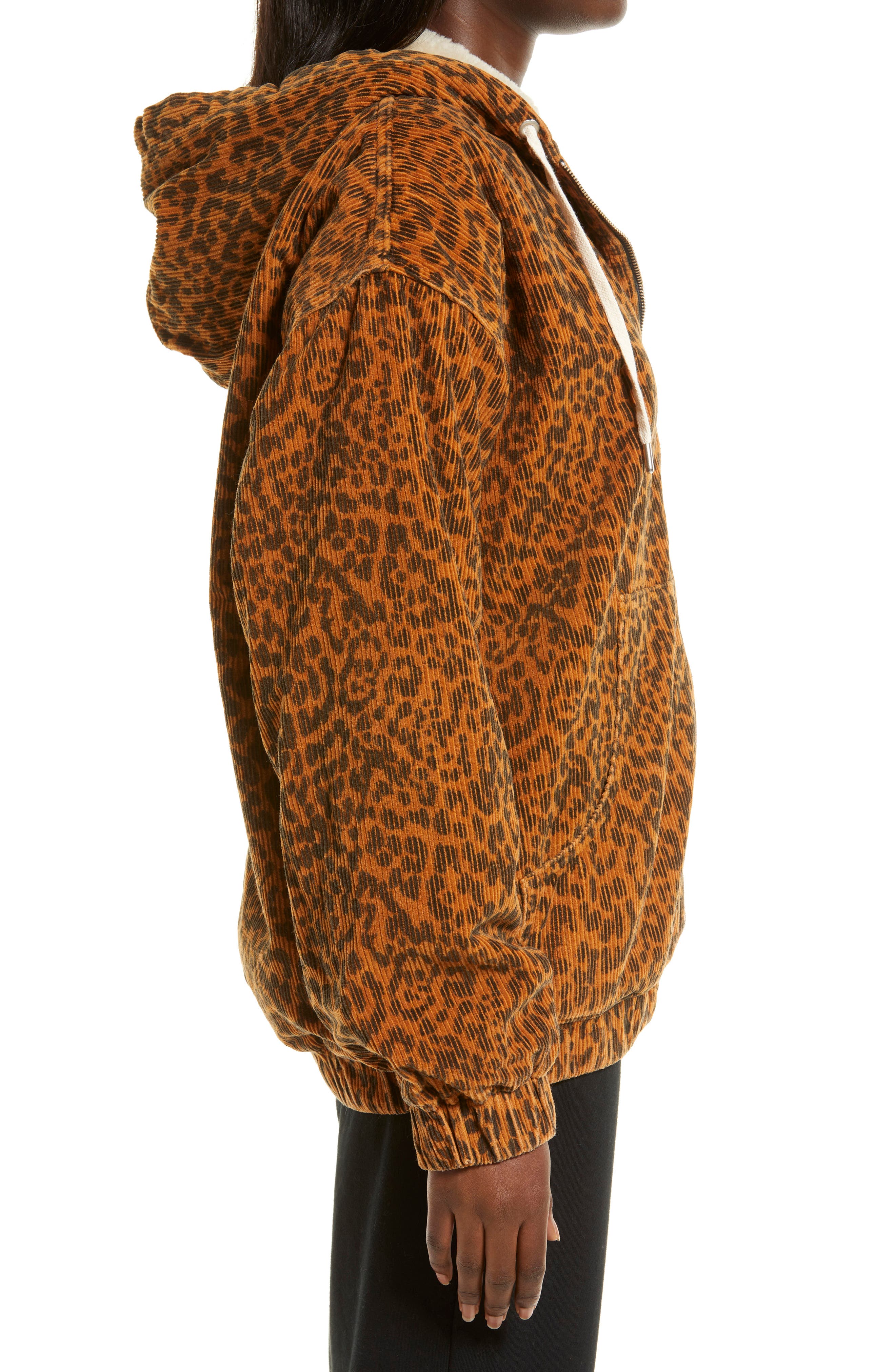 leopard print corduroy jacket