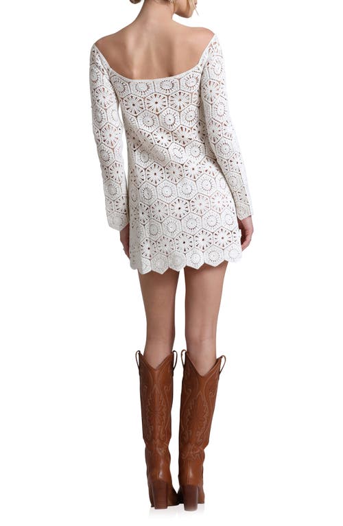 Shop Avec Les Filles Off The Shoulder Long Sleeve Lace Minidress In White