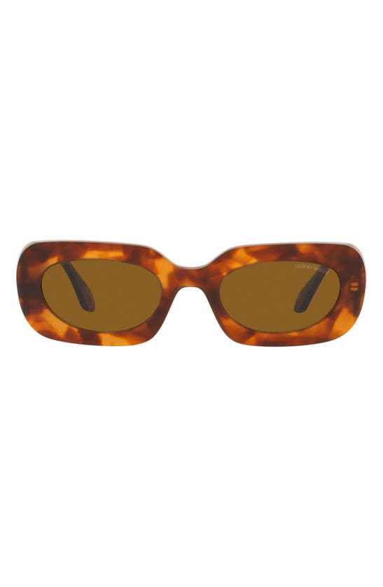 Armani Exchange 52mm Rectangular Sunglasses In Red Havana