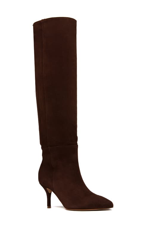 Wendy Pointed Toe Knee High Boot in Dark Brown