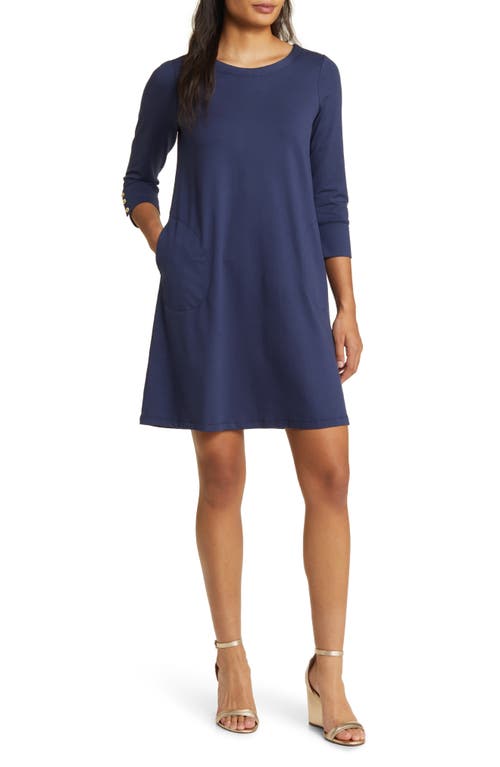 Lilly Pulitzer Solia Downtime UPF 50+ Jersey Shift Dress in True Navy