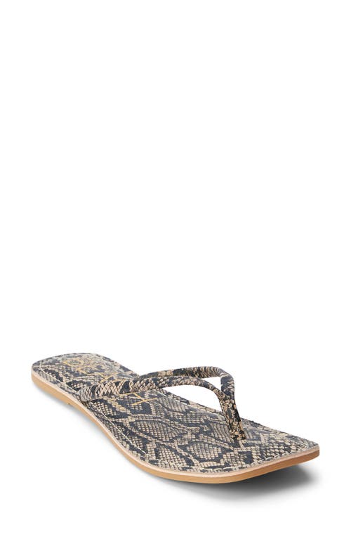 Beach By Matisse Bungalow Flip Flop In Brown Multi Snake