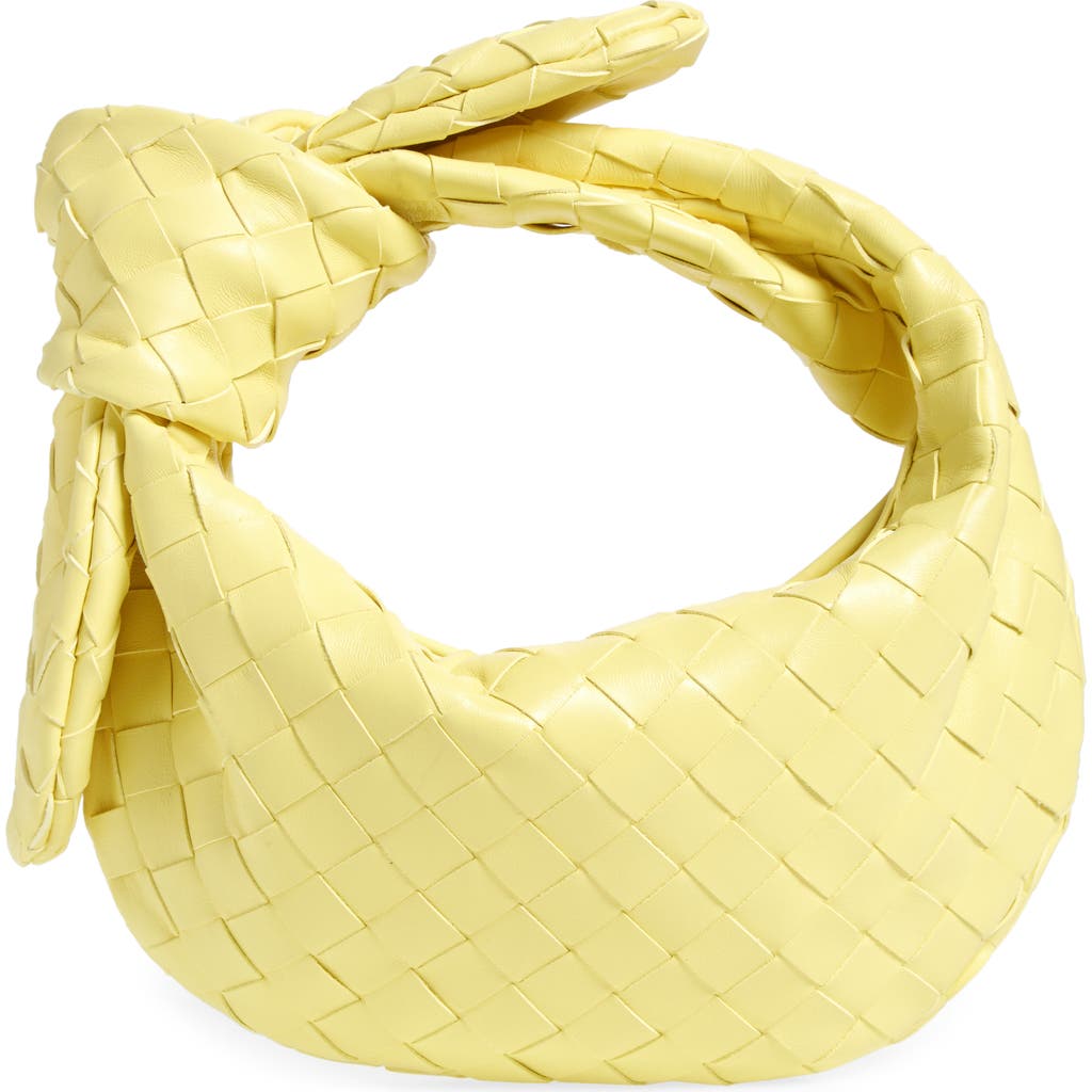 Bottega Veneta Mini Jodie Intrecciato Leather Top Handle Bag In Sherbert/gold