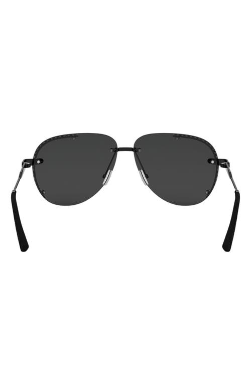 Shop Dior Neo A1u 61 Pilot Sunglasses In Shiny Black/smoke