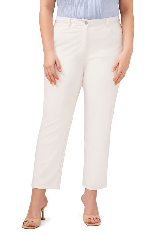 halogen(r) Straight Leg Faux Leather Pants in Bright White
