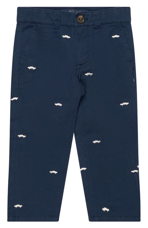 Kids' Embroidered Car Cotton Twill Pants (Toddler, Little Kid)