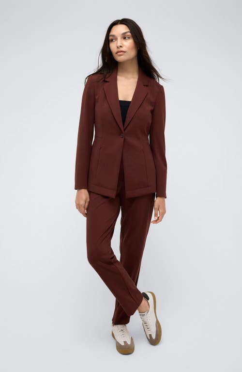 Shop Kenneth Cole Athletic Stretch One-button Blazer In Deep Chestnut