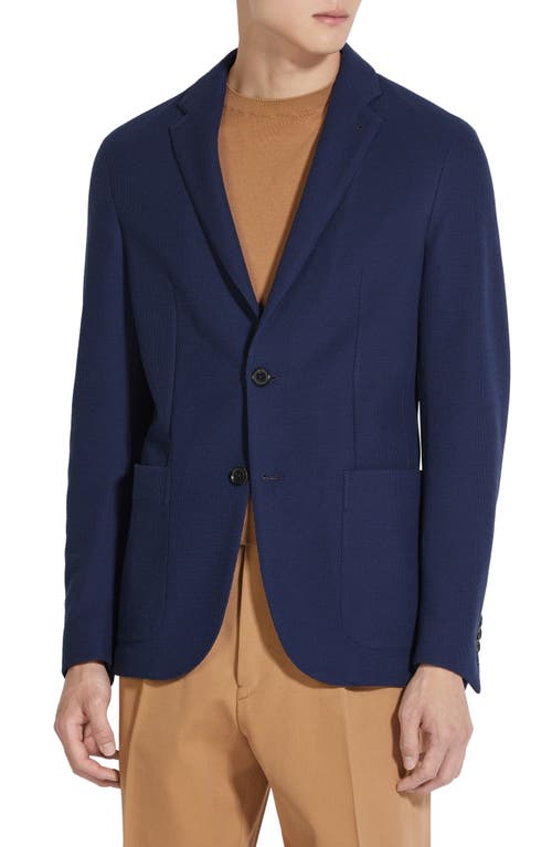 ZEGNA High Performance Wool & Cotton Jersey Jacket Blu Ciano at Nordstrom, Us