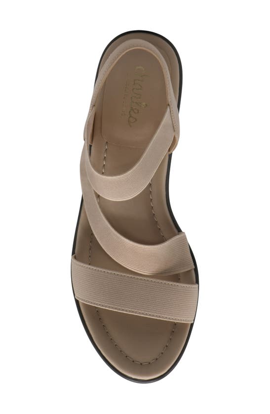 Shop Charles By Charles David Classical Ankle Strap Platform Wedge Sandal In Linen