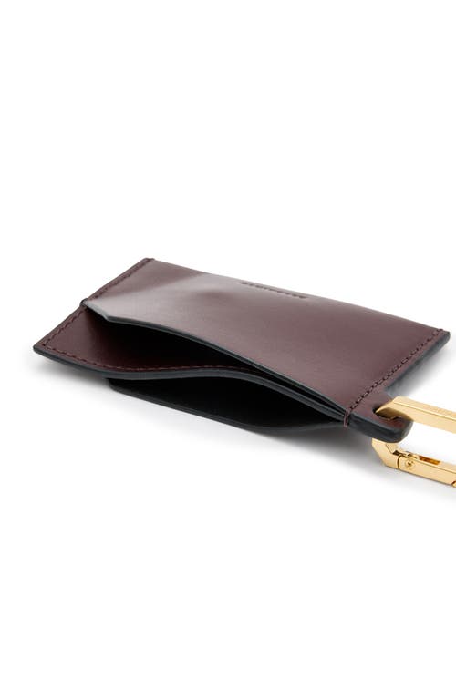 Shop Allsaints Hex Leather Cardholder In Burnt Red