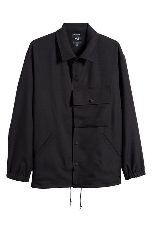 Y-3 Recycled Polyester Twill Coach's Jacket in Black 