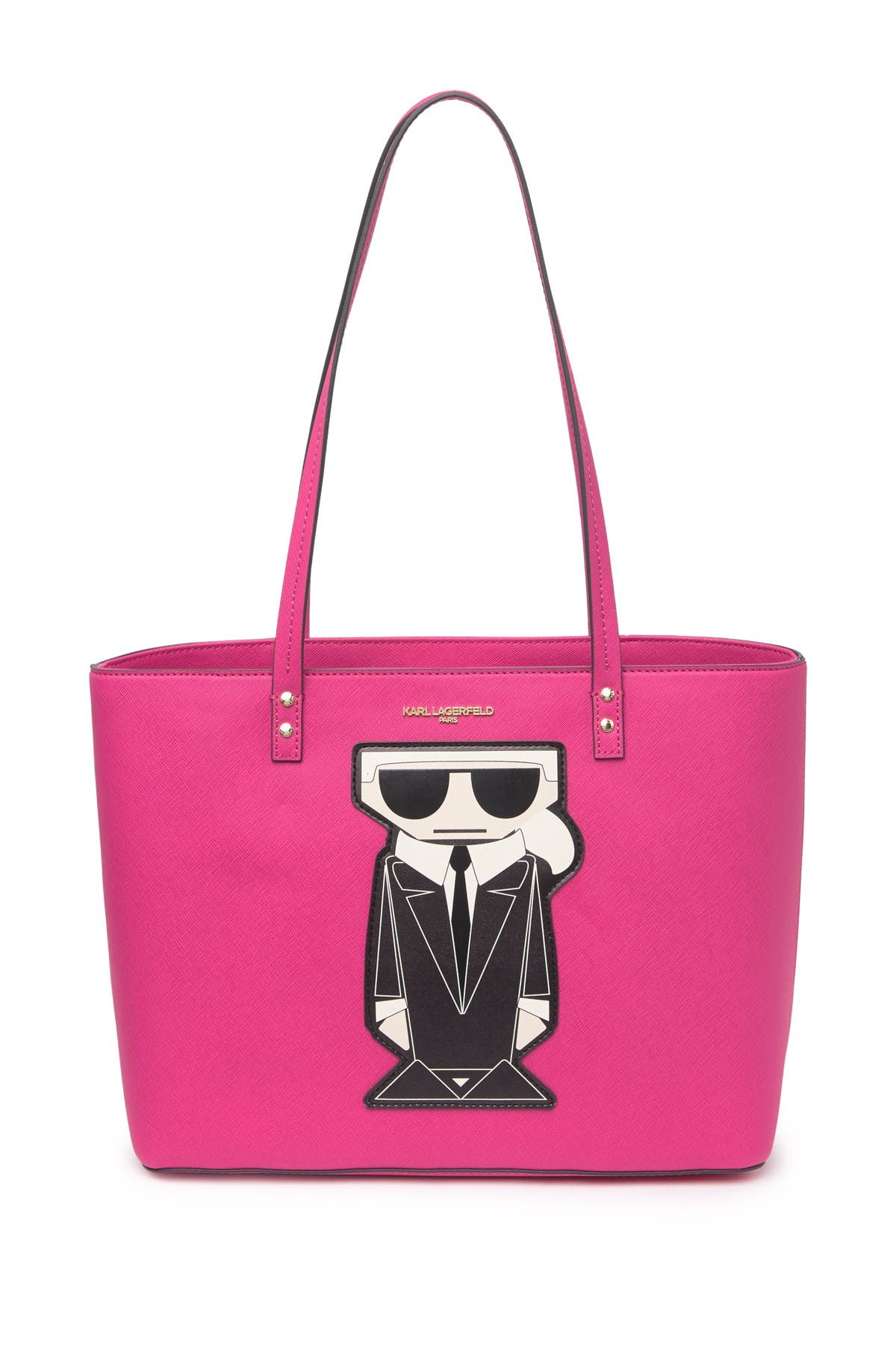 Karl Lagerfeld Maybelle Leather Printed Tote In Pink