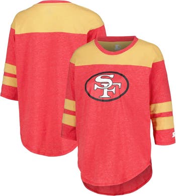 Women's San Francisco 49ers Nike Scarlet Team Logo Fashion Performance  Tri-Blend V-Neck T-Shirt