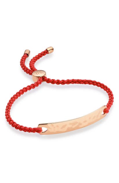 Monica Vinader Havana Friendship Bracelet In Rose Gold/ Coral