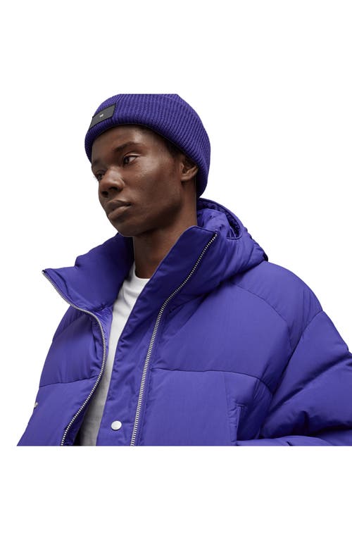 Shop Y-3 Down Puffer Jacket With Removable Hood In Violet