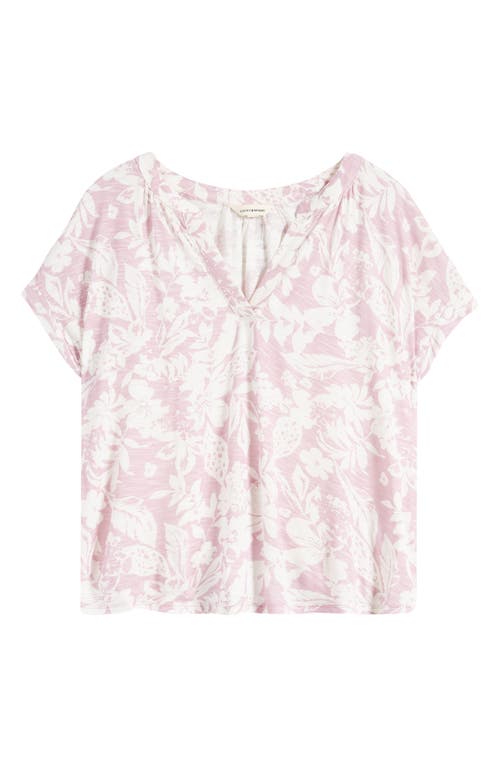 Floral Sandwash Top in Pink Combo
