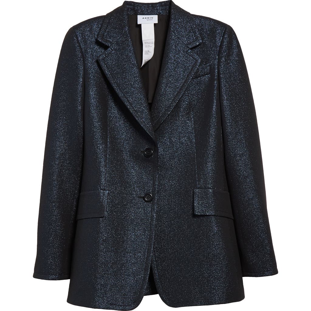 Akris Punto Metallic Night Sky Boyfriend Blazer In Metallic Night Sky