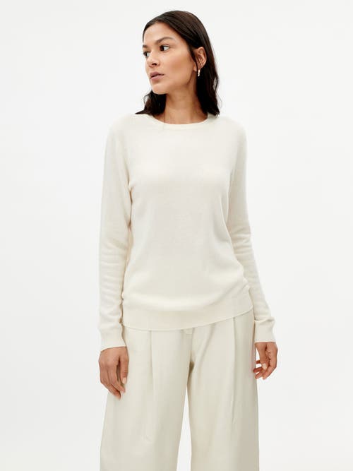 Shop Gobi Cashmere Crew Neck Sweater In Marshmallow