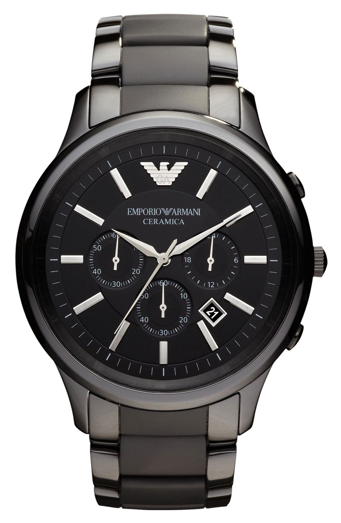 Emporio Armani Large Ceramic Chronograph Watch, 47mm Nordstrom