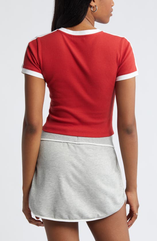 Shop Bp. Varsity V-neck Graphic T-shirt In Red Varsity