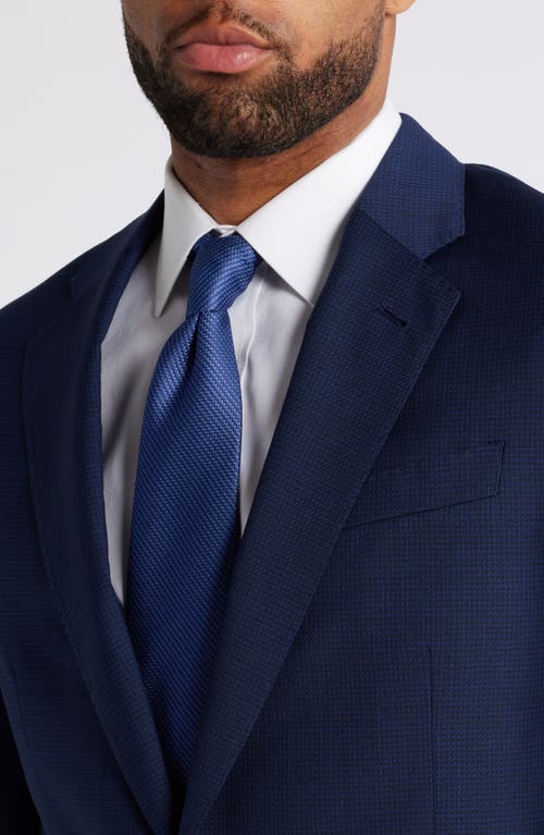 Shop Emporio Armani Microcheck Wool Suit In Royal Blue