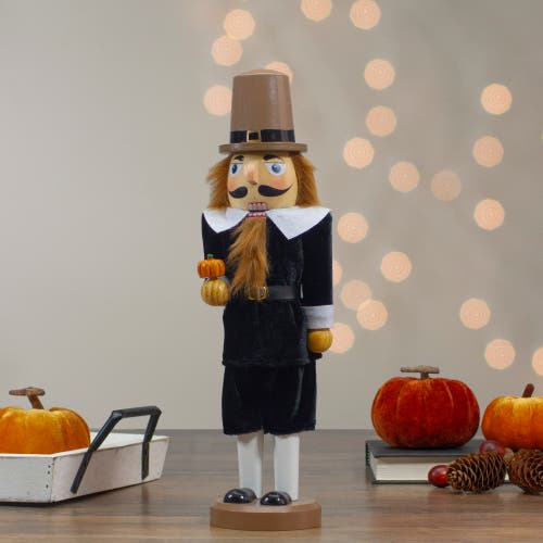 Northlight 14-inch Pilgrim Man Wooden Fall Harvest Thanksgiving Nutcracker In Brown