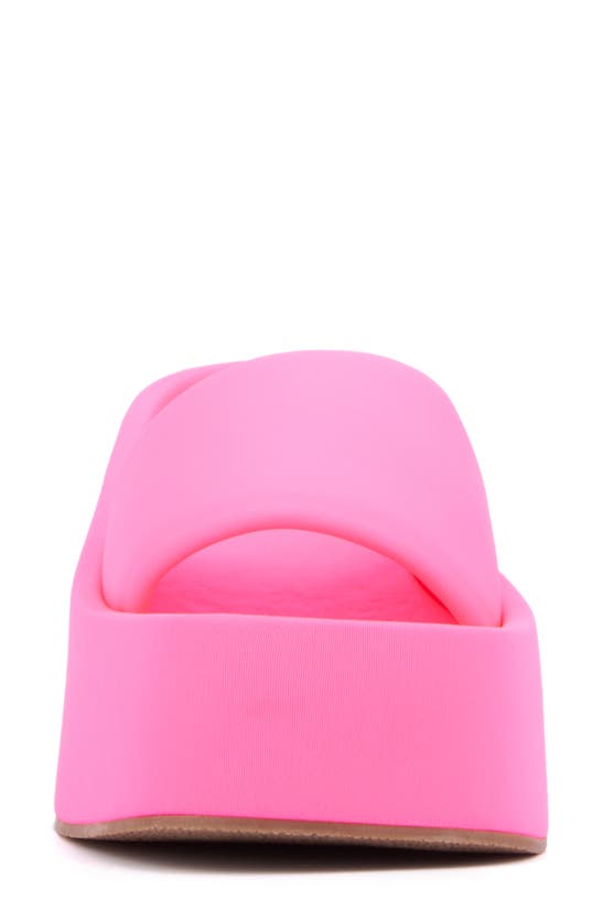 Olivia Miller Uproar Platform Slide Sandal In Neon Pink
