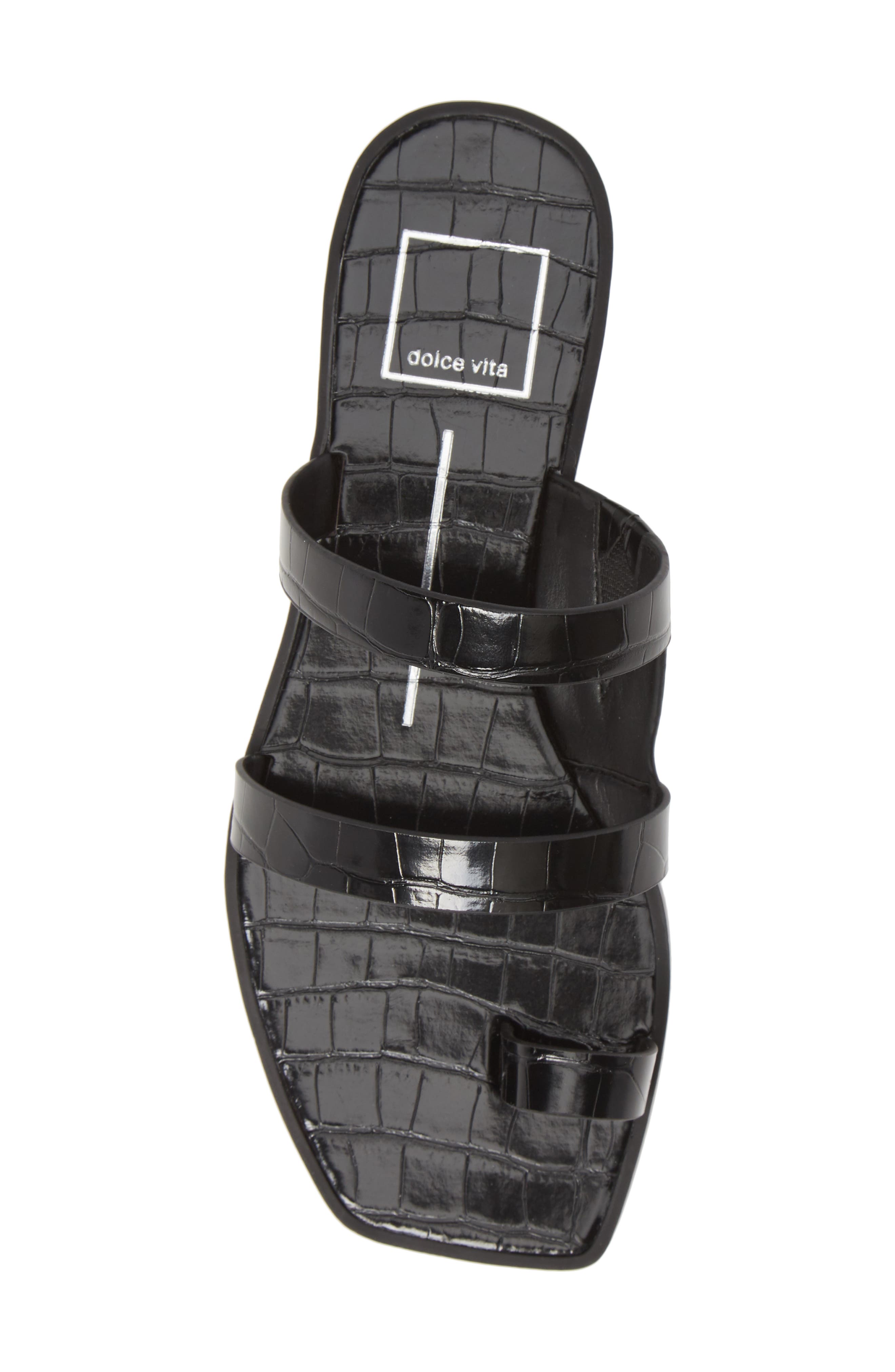 dolce vita isala 3 croc textured slide sandal