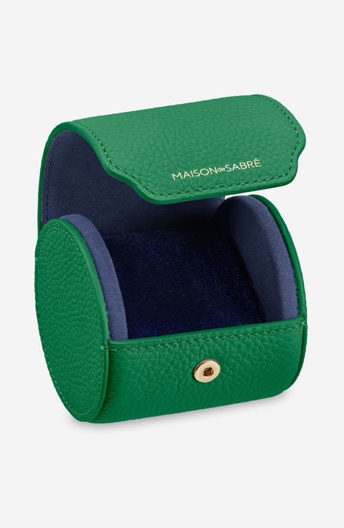 Maison De Sabre Maison De Sabré Leather Watch Roll In Emerald Green