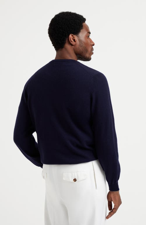 Shop Brunello Cucinelli Cashmere Sweater In Navy Blue