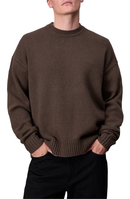 Shop Rag & Bone Clarkson Whipstitch Wool Sweater In Slatebrown