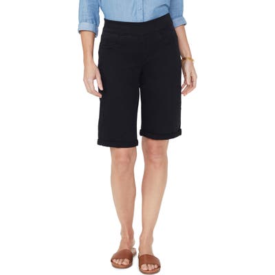 Nydj Roll Cuff Pull-On Denim Shorts, 8 (similar to 1) - Black