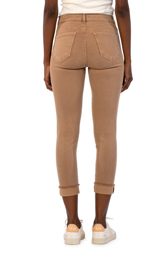 Shop Kut From The Kloth Amy Fray Hem Crop Skinny Jeans In Cappuccino