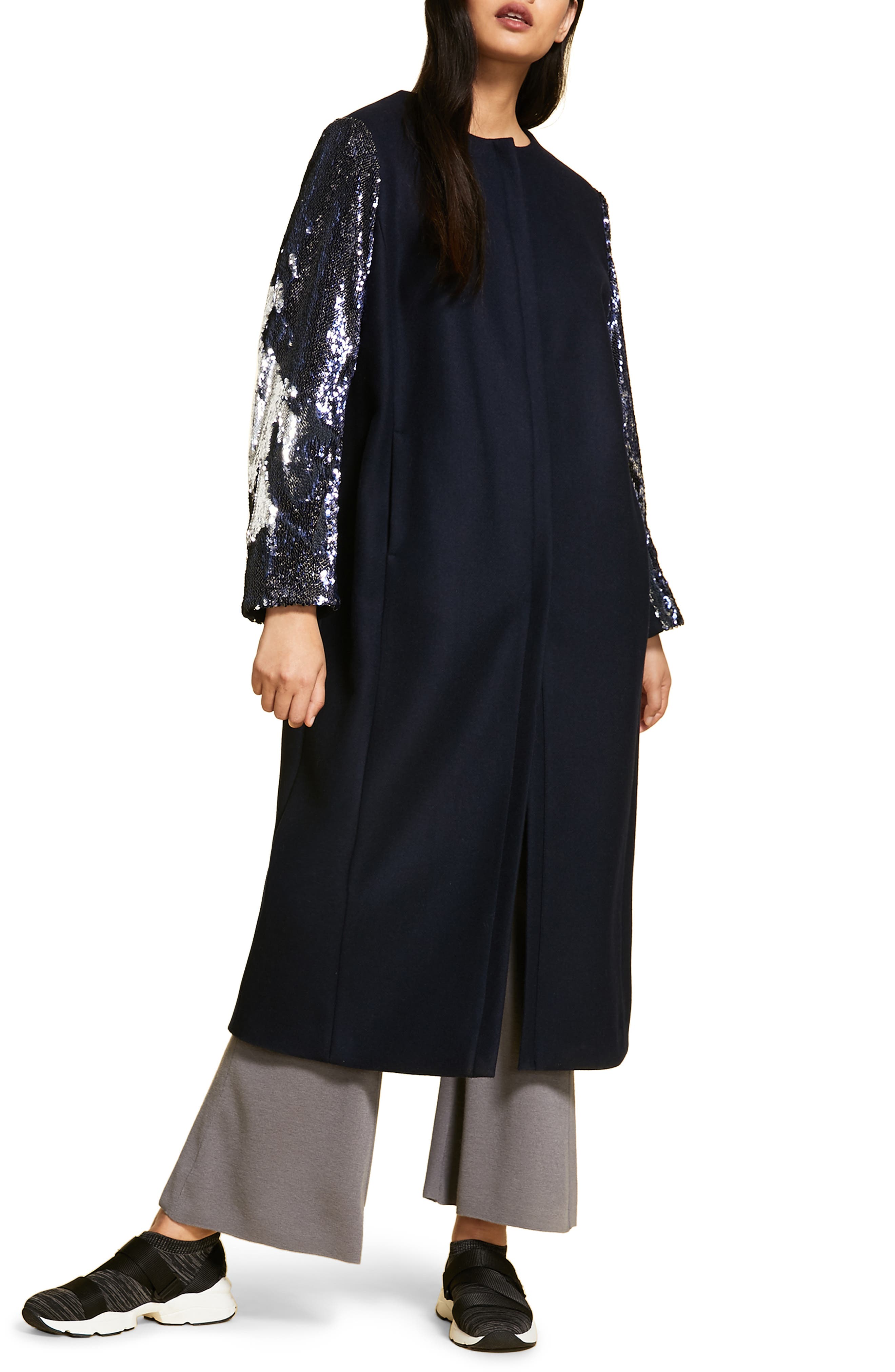 sequin arm coat