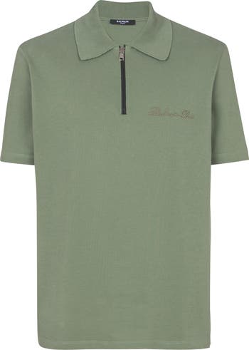 Tシャツ・カットソー BALMAIN BALMAIN SIGNATURE EMB ZIPPED POLO Balmain Signature Emb Zipped Polo Shirt Black – LOZURI®